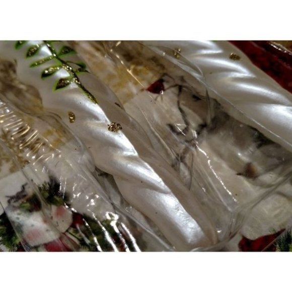 Holiday Living 2006 Glass Icicle Ornaments, SET/4 7" Light Green & White, EUC - Picture 5 of 8